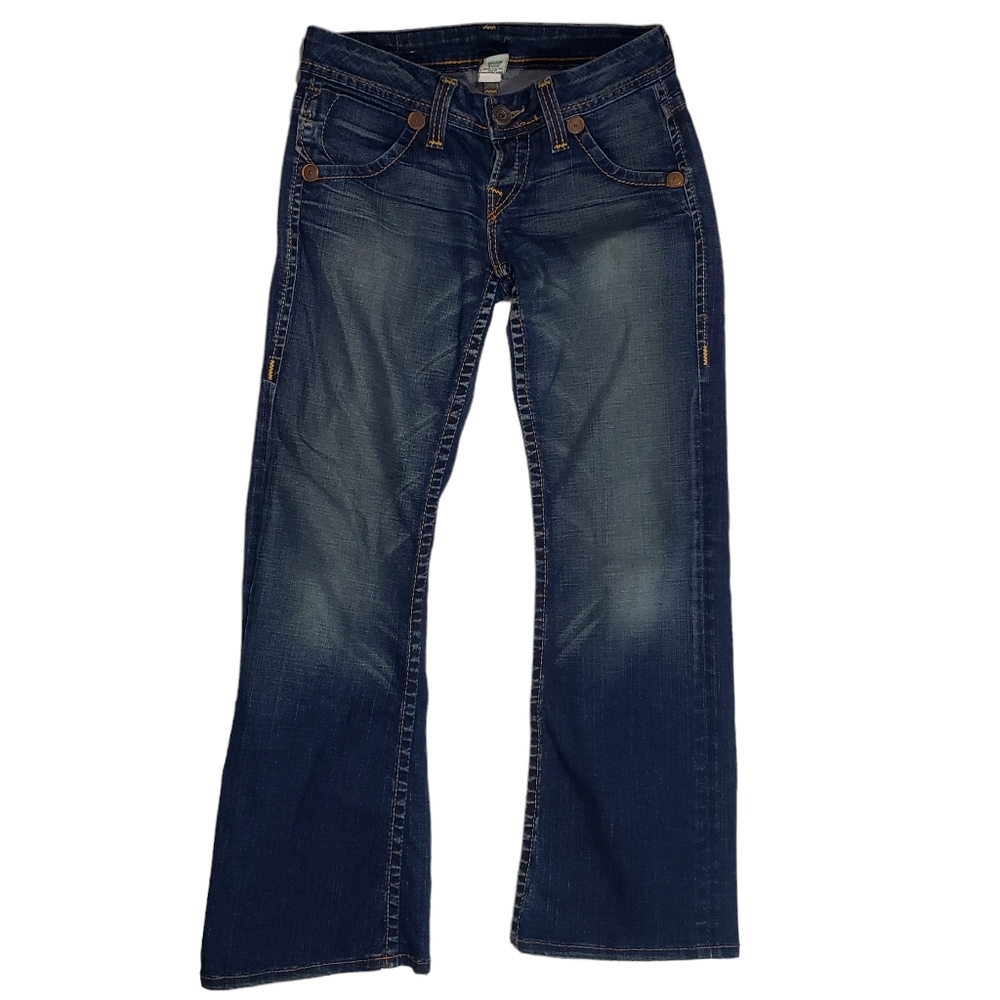 True Religion Jeans Size 31. Button Fly Low Rise Flare Thick Stitch - Picture 2 of 16